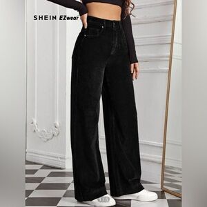 SHEIN Black Wide-Leg Trousers